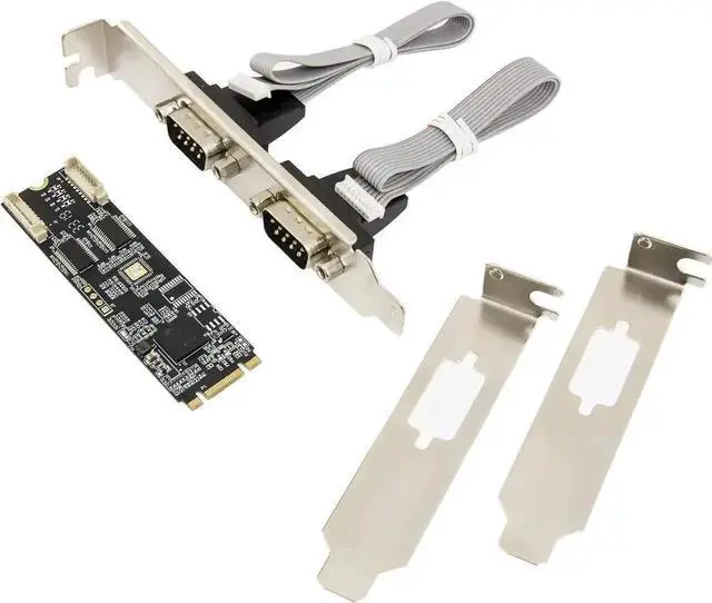 Alt view image 4 of 4 - Vszerda M.2 B+M Key 2-Port RS232 DB9 Serial Expansion Card, PCIe NGFF Serial Controller Card