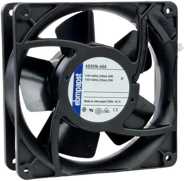 Alt view image 2 of 7 - Vszerda ebmpapst 4600N-466 Industrial Axial Cooling Fan, 119×119×38mm 115V AC 20W 106CFM All-Metal Heat Resistant Cabinet Exhaust Fan