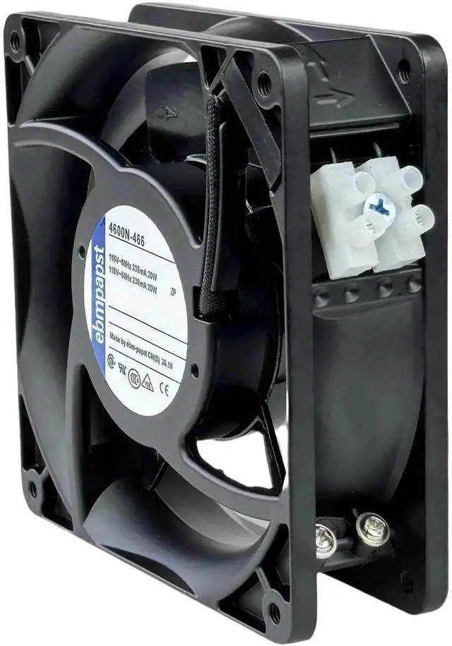 Alt view image 6 of 7 - Vszerda ebmpapst 4600N-466 Industrial Axial Cooling Fan, 119×119×38mm 115V AC 20W 106CFM All-Metal Heat Resistant Cabinet Exhaust Fan