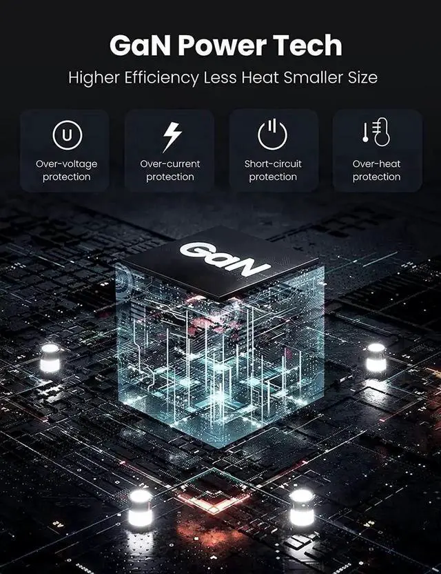 Alt view image 7 of 7 - Vszerda 65W GaN 4-Port USB C Fast Charger PPS PD Type C Power Adapter Multi Port Fast Charging Block Compatible with MacBook Pro Air, iPhone, iPad Pro, Samsung Galaxy, Dell XPS & All USB-C Laptops