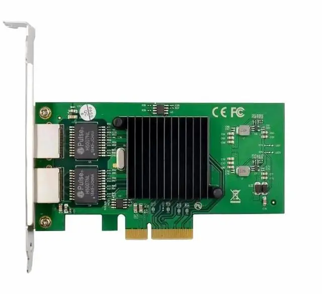 Alt view image 2 of 6 - Vszerda PCIe X4 Dual Port Gigabit Ethernet NIC, 82576EB Chip 10/100/1000Mbps Dual RJ45 Server LAN Card with 8CM & 12CM Brackets