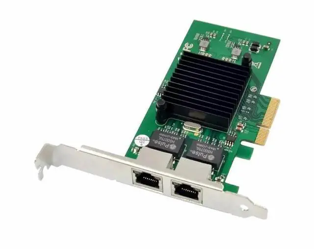 Alt view image 3 of 6 - Vszerda PCIe X4 Dual Port Gigabit Ethernet NIC, 82576EB Chip 10/100/1000Mbps Dual RJ45 Server LAN Card with 8CM & 12CM Brackets
