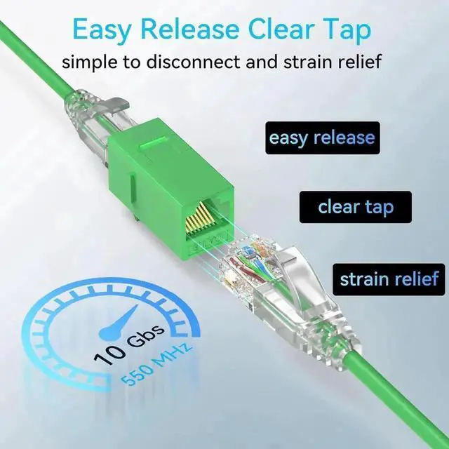Alt view image 3 of 6 - Vszerda 24 Pack 2ft Green Slim Cat6a Ethernet Patch Cables, 28AWG Pure Copper Flexible LAN Patch Cord, 10Gbps 550MHz High Speed Cable for Network Cabinet & Patch Panel