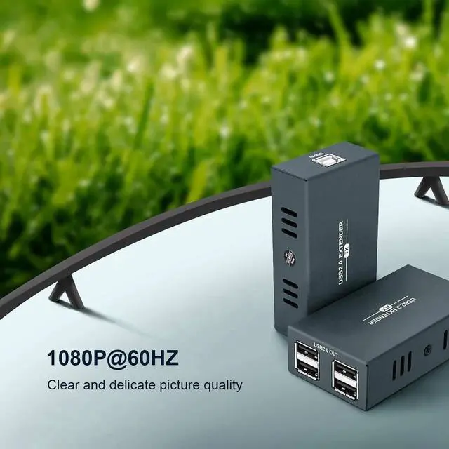 Alt view image 4 of 7 - Vszerda USB 2.0 Over Ethernet Extender Kit with Built-in 4-Port Hub, Extend USB Signal Up to 165FT (50M) via Cat5e/Cat6/Cat7 Cable, Plug and Play No Driver Required USB RJ45 LAN Extension