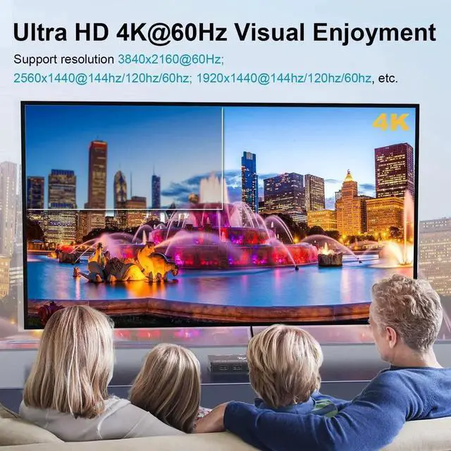 Alt view image 5 of 6 - Vszerda 2 Port USB-C KVM Switch 4K@60Hz, Type-C KVM Switcher with 87W PD Fast Charging for 2 Computers Share Monitor Keyboard Mouse