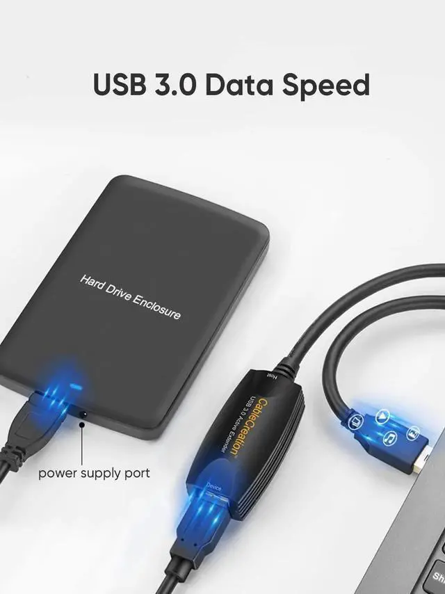 Alt view image 6 of 6 - Vszerda 2 Pack 16.4FT/5M Active USB 3.0 Extension Cable, Male to Female USB Extender Cord Compatible with Oculus Quest 2, Rift Sensor, Steam VR and Gaming PC