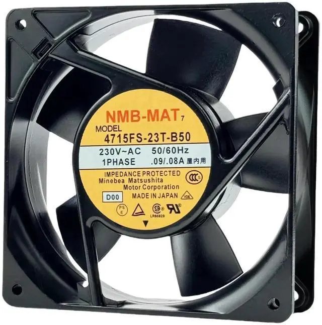 Main image of Vszerda NMB 4715FS-23T-B50 12038 Axial Cooling Fan 230VAC 0.09/0.08A 50/60Hz 120x120x38mm Cabinet Cooling Fan