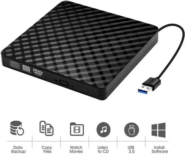 Alt view image 5 of 7 - Vszerda Portable External DVD Drive USB 3.0 Slim CD DVD RW ROM Optical Drive for Laptop Desktop PC