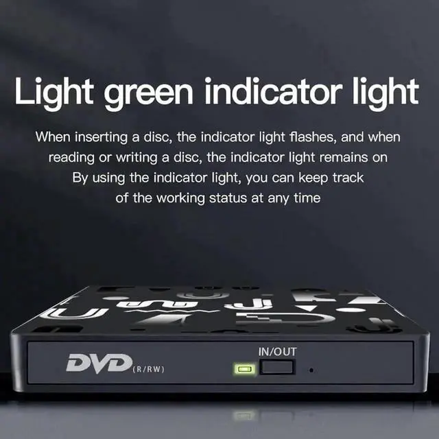 Alt view image 2 of 7 - Vszerda USB 3.0 Type-C Slim Portable External CD DVD +/-RW Burner Optical Drive Reader Player for Laptop Desktop Windows XP Vista 7/8/10/11 Linux Mac OS