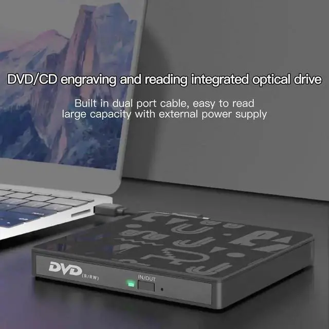 Alt view image 7 of 7 - Vszerda USB 3.0 Type-C Slim Portable External CD DVD +/-RW Burner Optical Drive Reader Player for Laptop Desktop Windows XP Vista 7/8/10/11 Linux Mac OS
