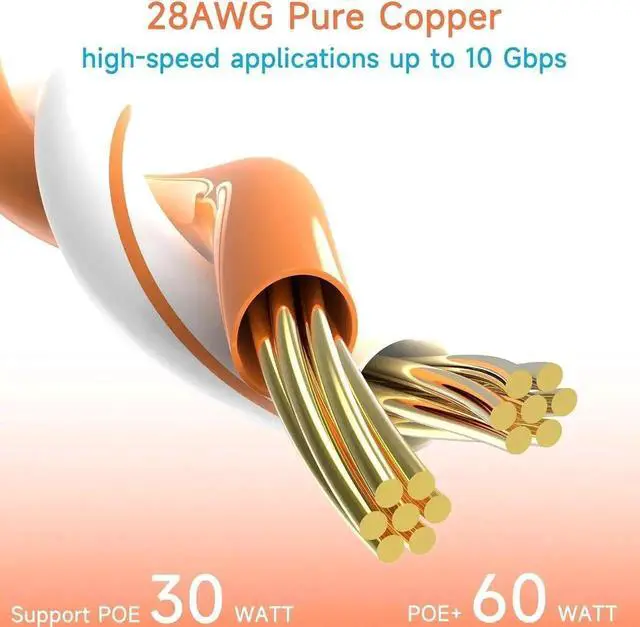 Alt view image 4 of 7 - Vszerda 24 Pack 2ft Yellow Slim Cat6a Ethernet Patch Cables, 10Gbps High Speed LAN Jumper Cords for Data Center, Enterprise & Home Network Infrastructure