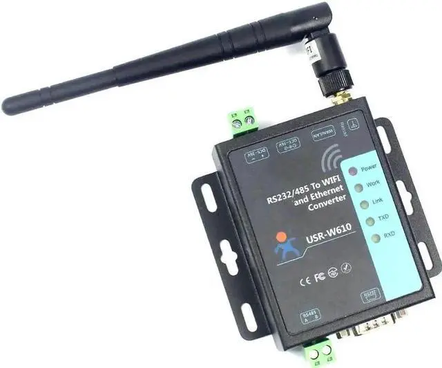 Alt view image 5 of 5 - Vszerda USR-W610 RS232 RS485 Serial to WiFi & Ethernet Dual-Mode Serial Server Converter