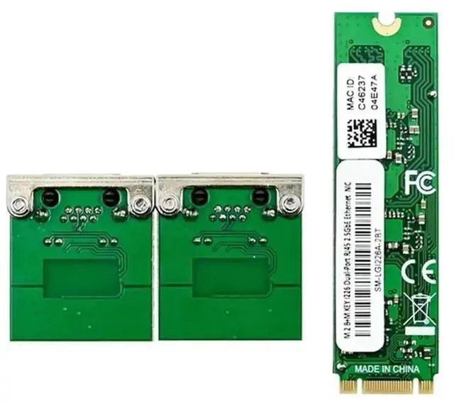 Alt view image 3 of 7 - Vszerda ST7465 M.2 B+M Key Dual 2.5G NIC, Industrial Grade I226-T2 PCIe Ethernet Card Dual RJ45 LAN Adapter with I225V Chip