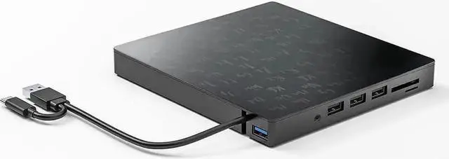 Alt view image 4 of 7 - Vszerda 7 in 1 External CD DVD +/-RW Drive USB3.0 Type-C Optical Burner with SD TF Card Reader Compatible with Windows 11/10 Linux Mac OS Laptop Desktop PC