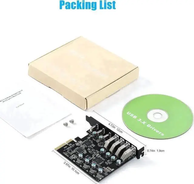 Alt view image 5 of 7 - Vszerda 7-Port PCIe USB 3.2 Gen2 Expansion Card, 10Gbps High Speed PCI Express Hub Adapter (3×USB-C + 4×USB-A) with Stable Power Circuit for Desktop Motherboard