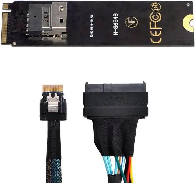 Alt view image 5 of 5 - Vszerda M-Key NGFF M.2 NVMe to SFF-8654 to SFF-8639 U.2 SSD Cable, Slimline SAS Mainboard PCIe SSD Adapter Cord for Server Workstation U.2 NVMe Storage Expansion