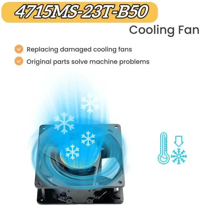 Alt view image 2 of 7 - Vszerda NMB 4715MS-23T-B50 12038 AC Axial Cooling Fan AC230V 15/14W 50/60Hz 120×120×38mm Industrial Cabinet Fan