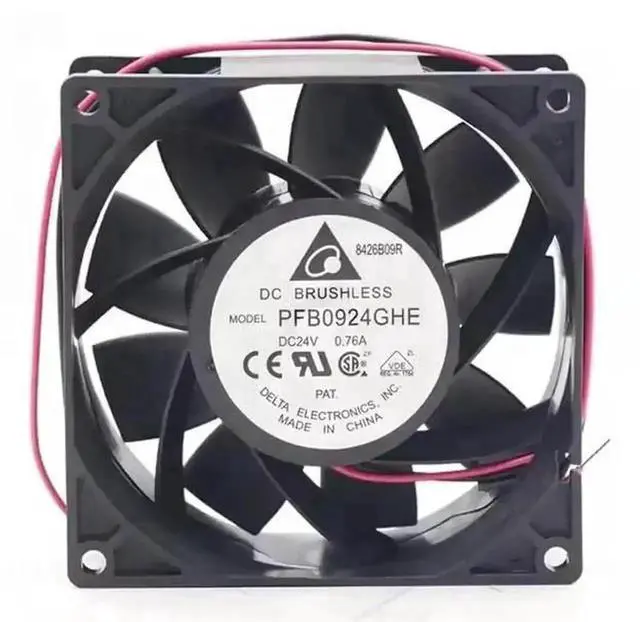 Main image of Vszerda Delta PFB0924GHE 9238 DC Axial Cooling Fan, 92×92×38mm 24V 0.76A 3-Pin PWM Industrial Fan for Inverter & Cabinet Heat Dissipation