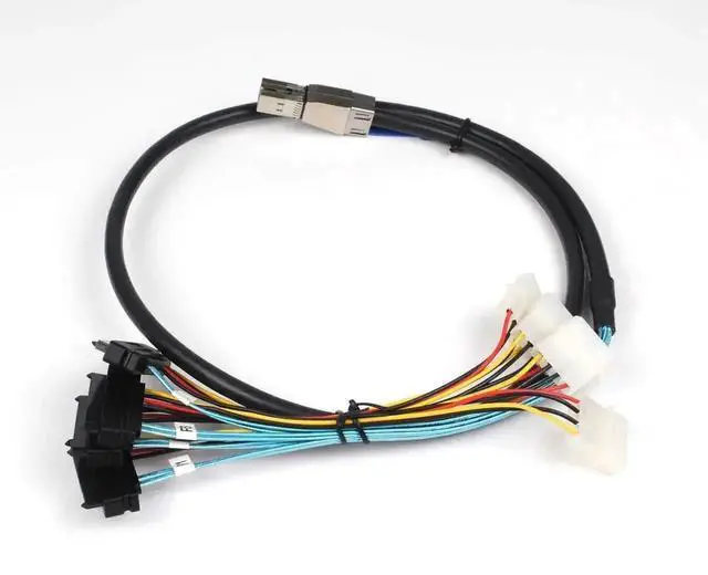 Alt view image 5 of 6 - Vszerda 2 Pack Internal HD Mini SAS Breakout Cable 1M(3.3FT), SFF-8644 to 4×SFF-8482 Storage Wire with 4Pin IDE Molex Power for Server RAID HBA, SAS SATA HDD SSD Array
