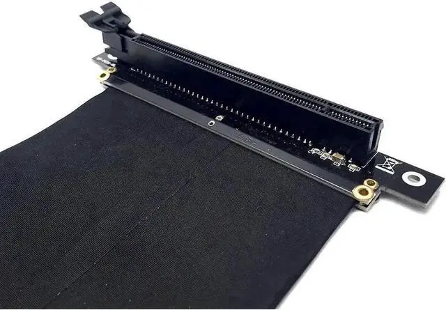 Alt view image 2 of 3 - Vszerda 90 Degree L-Shaped PCIe 3.0 X16 Male to Female Extension Ribbon Cable, PCI Express X16 Graphics Card Riser Cord for GPU Mining Rig