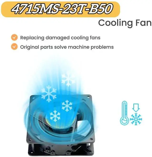 Alt view image 7 of 7 - Vszerda NMB 4715MS-23T-B50 Industrial Axial Fan, 120×120×38mm AC230V 15/14W Cabinet Cooling Fan