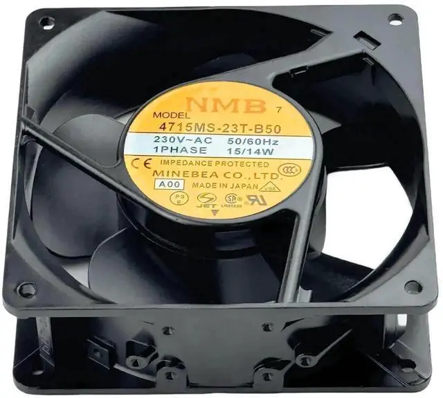 Alt view image 6 of 7 - Vszerda NMB 4715MS-23T-B50 Industrial Axial Fan, 120×120×38mm AC230V 15/14W Cabinet Cooling Fan
