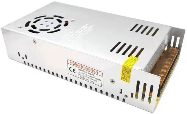 Alt view image 5 of 5 - Vszerda 12V 30A Regulated Switching Power Supply Driver, Universal AC-DC Transformer for LED Strip, CCTV, Radio, Computer Project