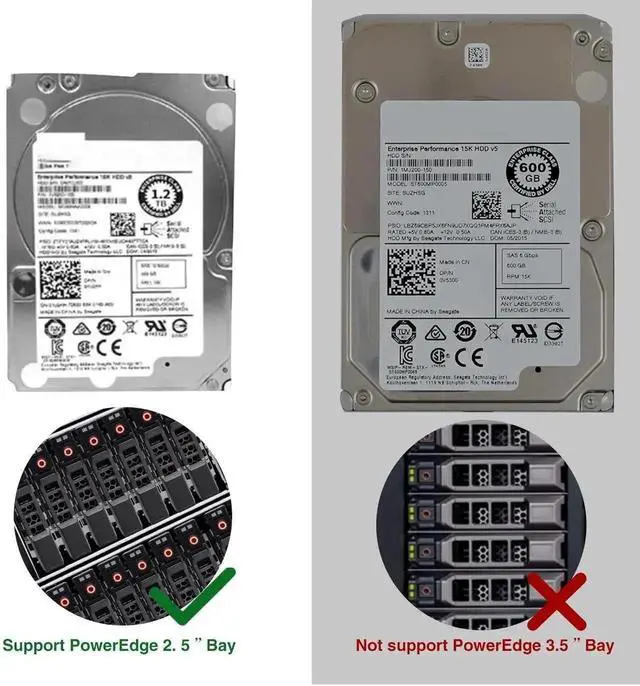Alt view image 5 of 5 - Vszerda 4 Pack 2.5" SAS SATA Hard Drive Tray Caddy 0G176J G176J Hot Swap SSD HDD Bracket Compatible with Dell PowerEdge R720 R720XD R630 R730 R830 R930 T430 T440 T640 Servers