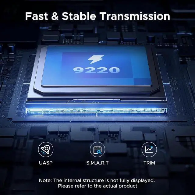 Alt view image 7 of 7 - Vszerda UGREEN 20Gbps M.2 NVMe SATA SSD Enclosure, USB C 3.2 Gen2x2 External M.2 Case Supports 8TB, M/B+M Key SSD 2230/2242/2260/2280 with UASP & TRIM