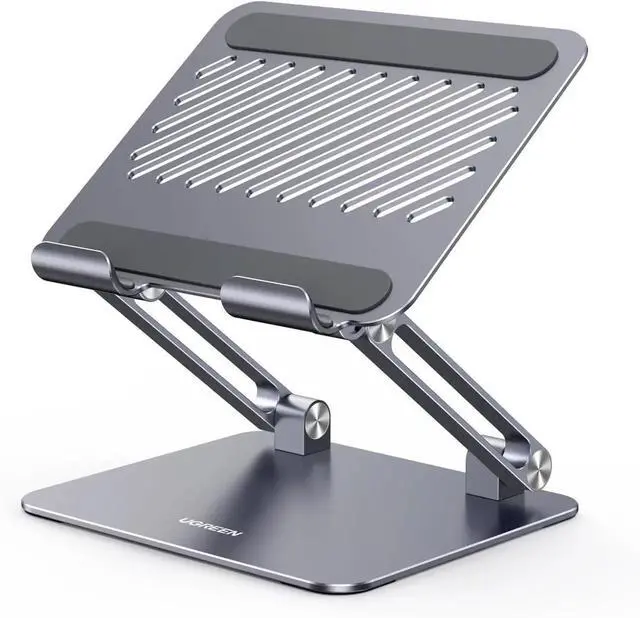 Main image of Vszerda UGREEN Aluminum Dual Rod Tablet Desk Stand Adjustable Multi-Angle Holder Grey Compatible with iPad Pro Air Mini All Models Phones E-Readers