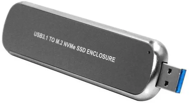 Main image of Vszerda Grey M.2 NVMe SSD Enclosure, USB 3.1 to PCIe External SSD Case Supports 2242/2260/2280 Size M.2 Drives