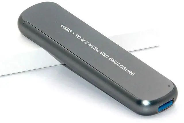 Alt view image 5 of 6 - Vszerda Grey M.2 NVMe SSD Enclosure, USB 3.1 to PCIe External SSD Case Supports 2242/2260/2280 Size M.2 Drives