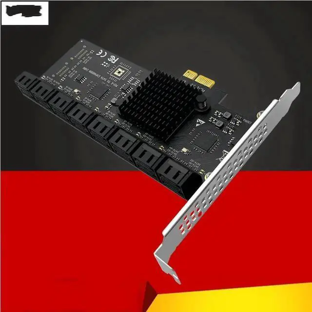 Main image of Vszerda 16 Port PCIe SATA 3.0 Expansion Card, PCI Express X1 to SATA III 6Gbps Controller Adapter, Riser Add On Card for Desktop Server NAS Chia Mining