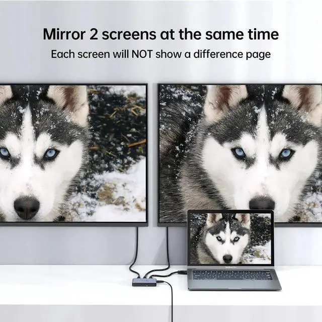 Alt view image 2 of 7 - Vszerda MT-VIKI Aluminum HDMI 2.1 1 in 2 Out Mirror Splitter 40Gbps 8K@60Hz 4K@120Hz HDCP2.3 EDID Non-Bidirectional Dual Monitor Splitter