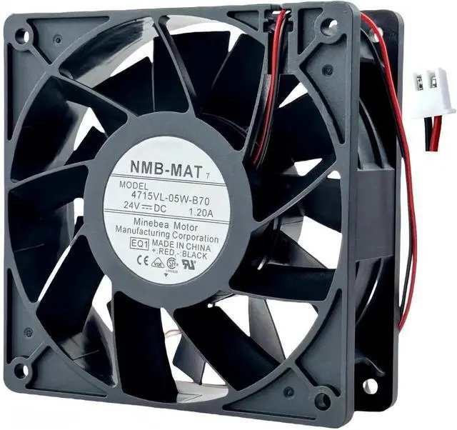 Main image of Vszerda NMB-MAT 4715VL-05W-B70 Industrial Cooling Fan, DC 24V 1.20A, 120×120×38mm 2-Wire Axial Fan for Inverter