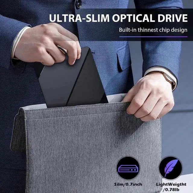 Alt view image 5 of 7 - Vszerda 7 in 1 USB 3.0 Portable External CD DVD RW Burner Optical Drive with 4 USB Ports SD TF Card Reader for Laptop Desktop Windows 11/10/8/7 Linux Mac OS