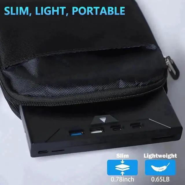 Alt view image 2 of 7 - Vszerda 7 in 1 Slot-Loading USB 3.0 Type-C External CD DVD RW Burner Portable Optical Drive Reader Compatible with Laptop Desktop Windows Linux MacOS