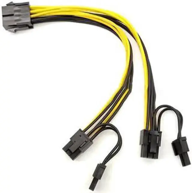 Alt view image 3 of 5 - Vszerda 20cm PCIe 8 Pin to Dual 8 (6+2) Pin GPU Power Splitter Cable, VGA Graphics Card Adapter Cord for BTC Mining Rigs