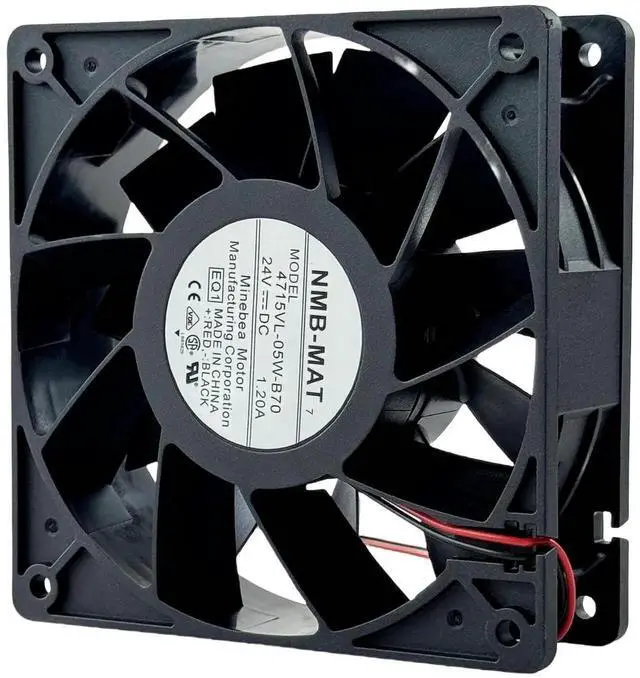 Alt view image 6 of 7 - Vszerda NMB-MAT 4715VL-05W-B70 12038 Axial Fan DC 24V 1.20A 2-Wire Industrial Cooling Fan for Inverter