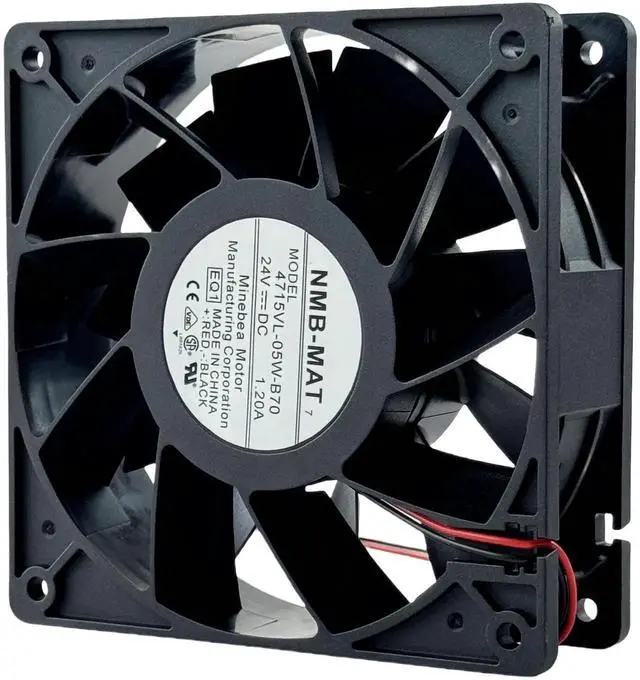 Alt view image 3 of 7 - Vszerda 4715VL-05W-B70 NMB-MAT 12038 DC 24V 1.20A 2-Wire Axial Cooling Fan for Industrial Inverter