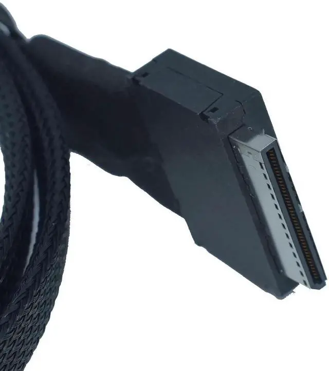 Alt view image 5 of 5 - Vszerda PCIe 4.0 OCuLink SFF-8611 8X to Dual SFF-8639 U.2 NVMe SSD Cable with 15Pin SATA Power, 1.6ft (50cm) Active Storage Cable