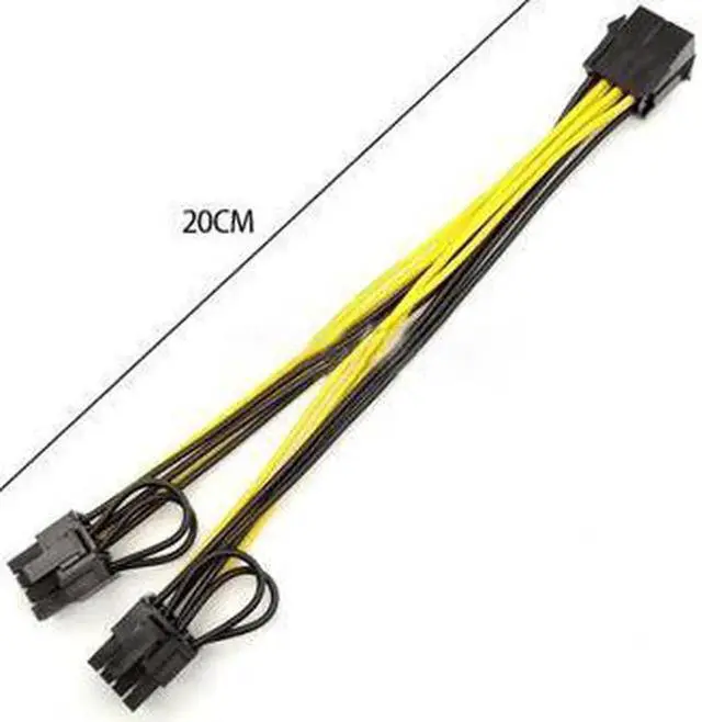 Alt view image 4 of 5 - Vszerda PCIe 8Pin Male to Dual 8(6+2)Pin Male GPU Splitter Power Cable, 20cm VGA Power Extension Cord for BTC Mining Rig