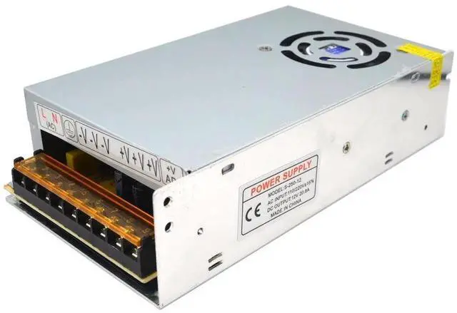 Main image of Vszerda 12V 20A Universal Regulated Switching Power Supply, 240W Constant Voltage Driver for LED Strips, CCTV Cameras, Radio, Computers & DIY Projects