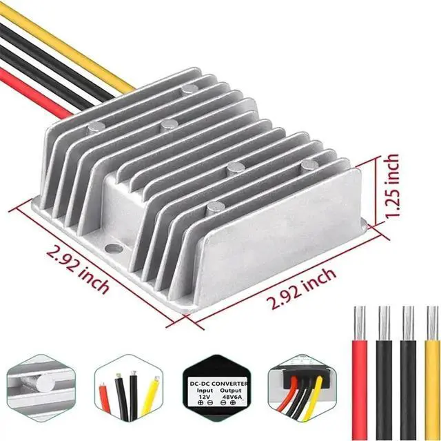 Alt view image 5 of 6 - Vszerda 12V to 48V 6A 288W Step-Up DC-DC Boost Converter, Voltage Regulator Module for Golf Cart, Club Car & Solar Power System