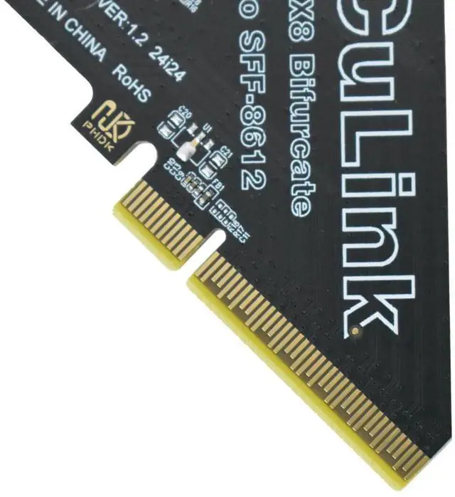 Alt view image 5 of 5 - Vszerda PCIe 4.0 X8 to Oculink SFF-8611 SFF-8612 Adapter Card, External eGPU Dock Graphics Card Converter Compatible with NVMe SSD