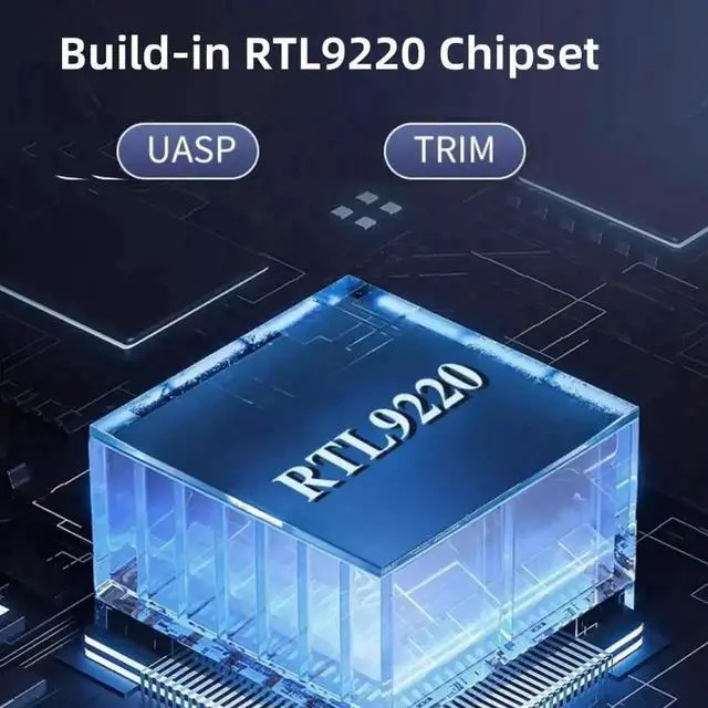 Alt view image 4 of 6 - Vszerda USB 3.2 Gen 2x2 20Gbps M.2 SSD Enclosure Reader, RTL9220 Dual Protocol Adapter Supports NVMe & SATA M.2 SSD 2230/2242/2280mm, Type-C External SSD Case