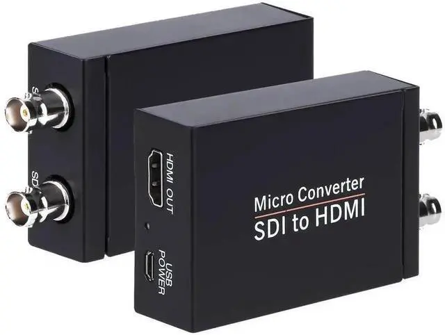 Main image of Vszerda Black SDI to HDMI Converter with SDI Loop Through & Audio De-embedder, Auto Detect 3G-SDI/HD-SDI/SD-SDI, Extract Stereo Audio