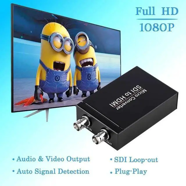 Alt view image 4 of 7 - Vszerda Black SDI to HDMI Converter with SDI Loop Through & Audio De-embedder, Auto Detect 3G-SDI/HD-SDI/SD-SDI, Extract Stereo Audio