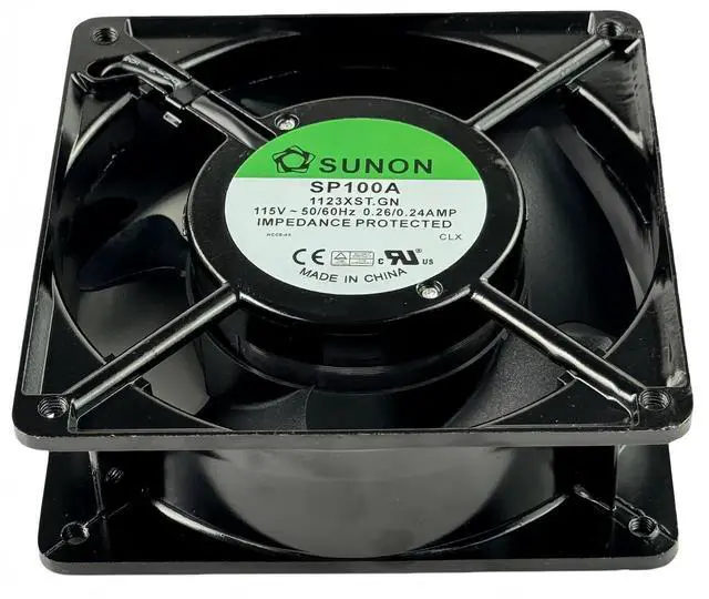 Alt view image 7 of 7 - Vszerda Sunon SP100A-1123XST.GN 12038 AC Axial Cooling Fan 115V 0.26/0.24A 50/60Hz 1800RPM 50dB 2-Pin Cabinet Fan