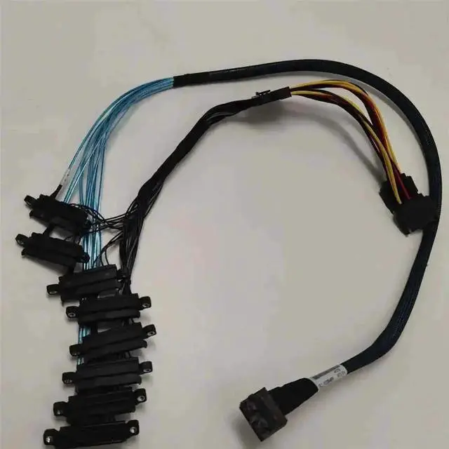 Main image of Vszerda 00KF472 Original 12Gbps Mini SAS HD Breakout Cable, Dual SFF-8643 Host to 8×SFF-8482 29Pin HDD Server RAID Cable, Compatible with Lenovo x3650 M5 HX5500 Server Internal Storage Wire